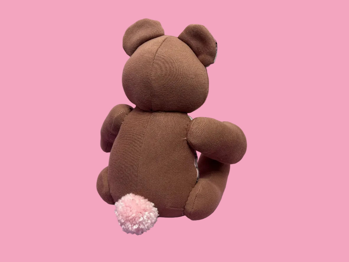 Pink Plaid Bear with Pocket