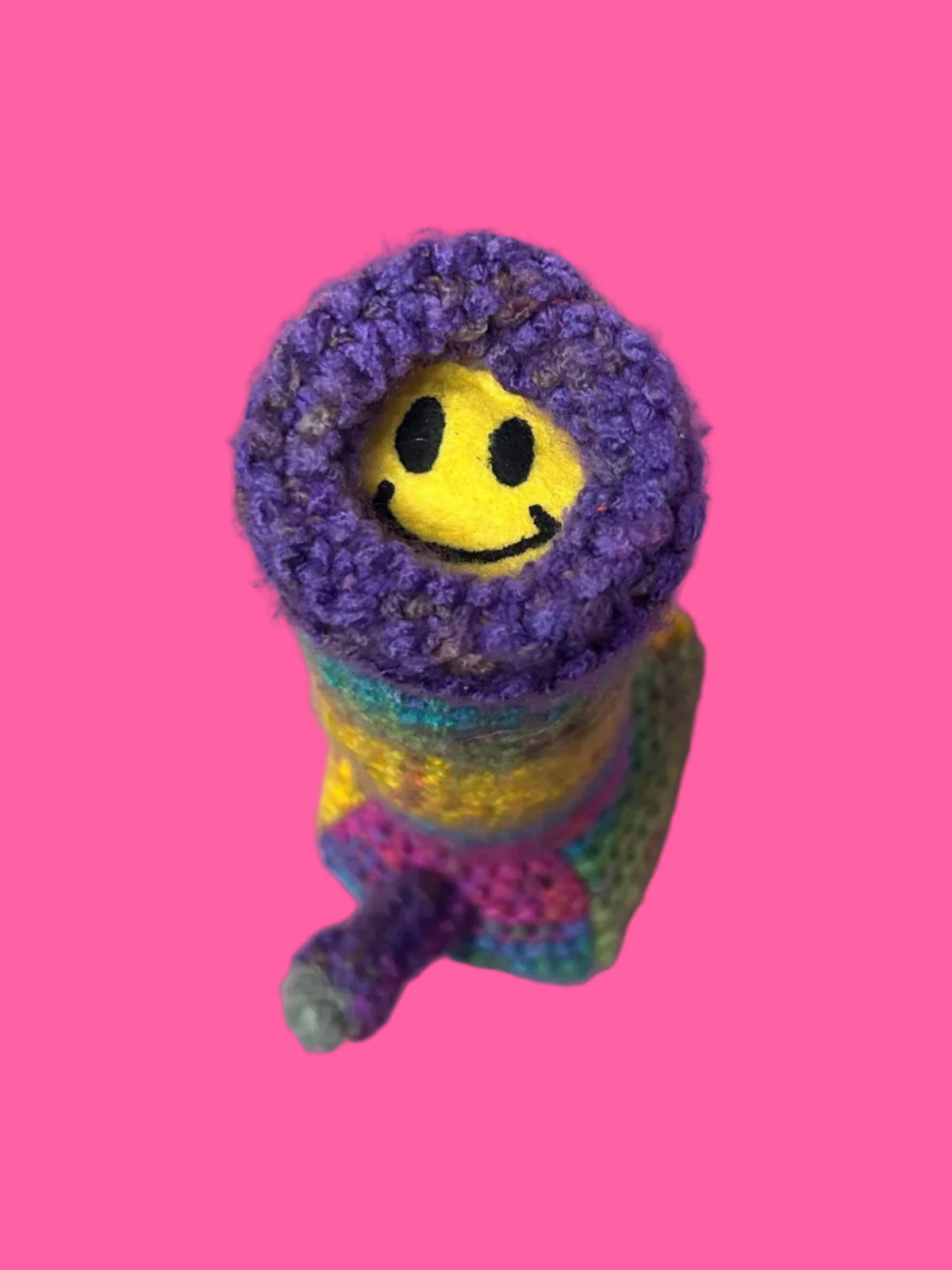Rainbow Knitted Bong Plush