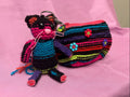 Knitted Rainbow Coin Purse with Matching Rainbow Cat Keychain