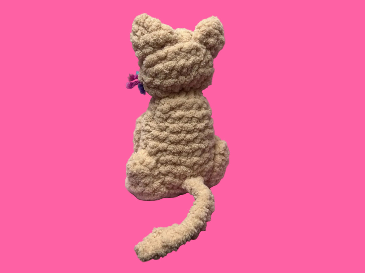 Knitted Pink Kitty Plush