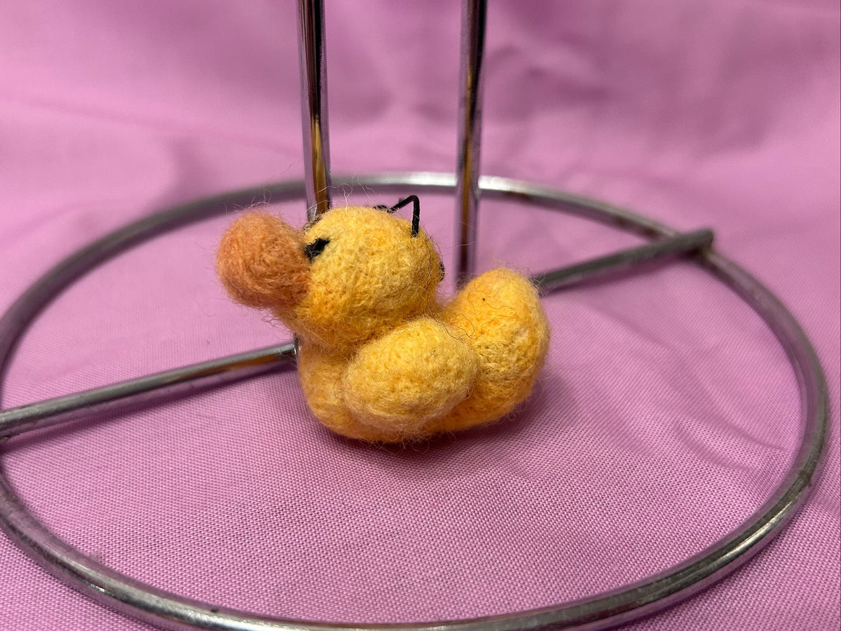 Needle Felted Ducky Keychain