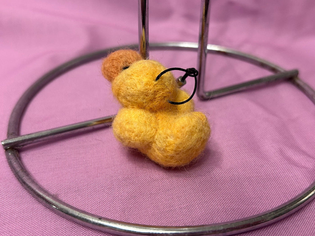 Needle Felted Ducky Keychain