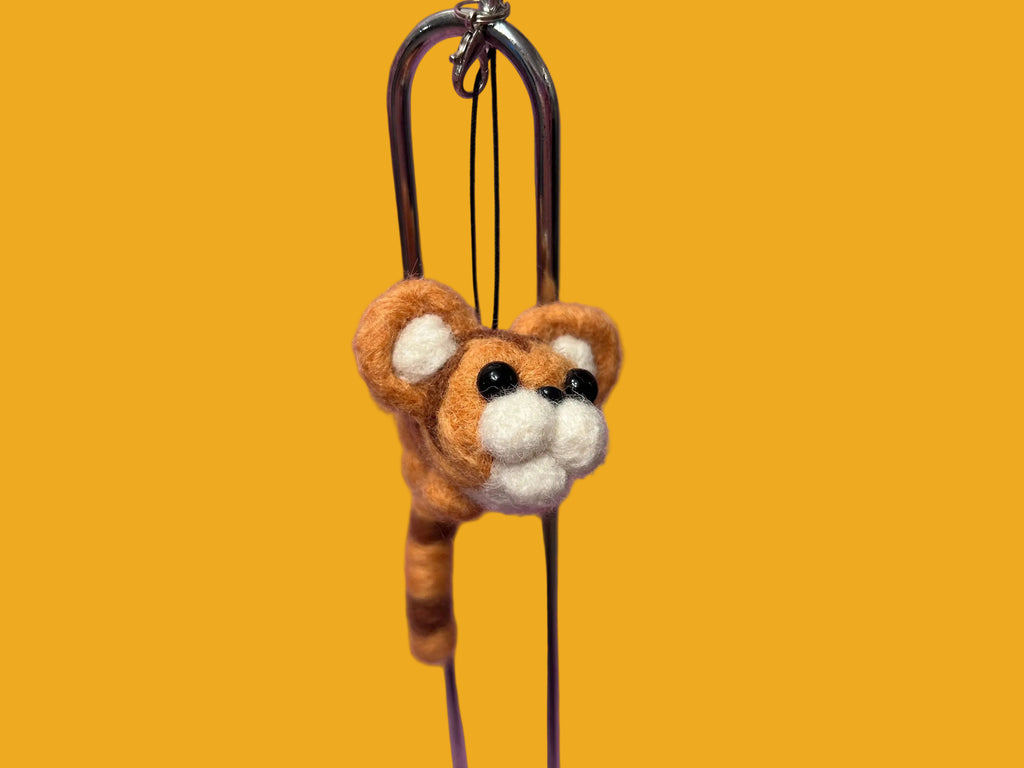 Needle Felted Tiger Keychain