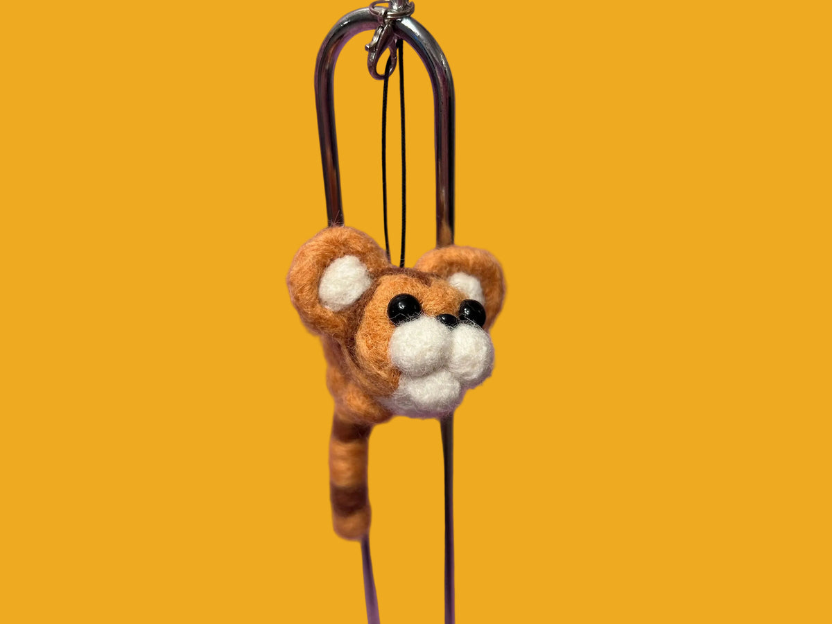 Needle Felted Tiger Keychain