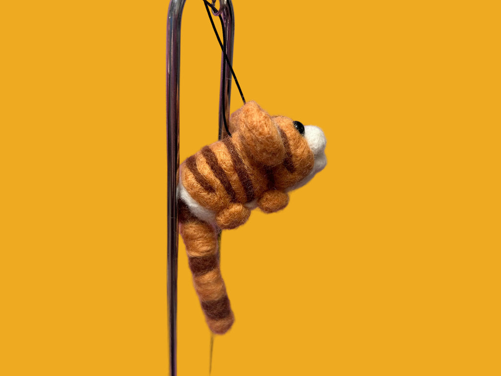 Needle Felted Tiger Keychain