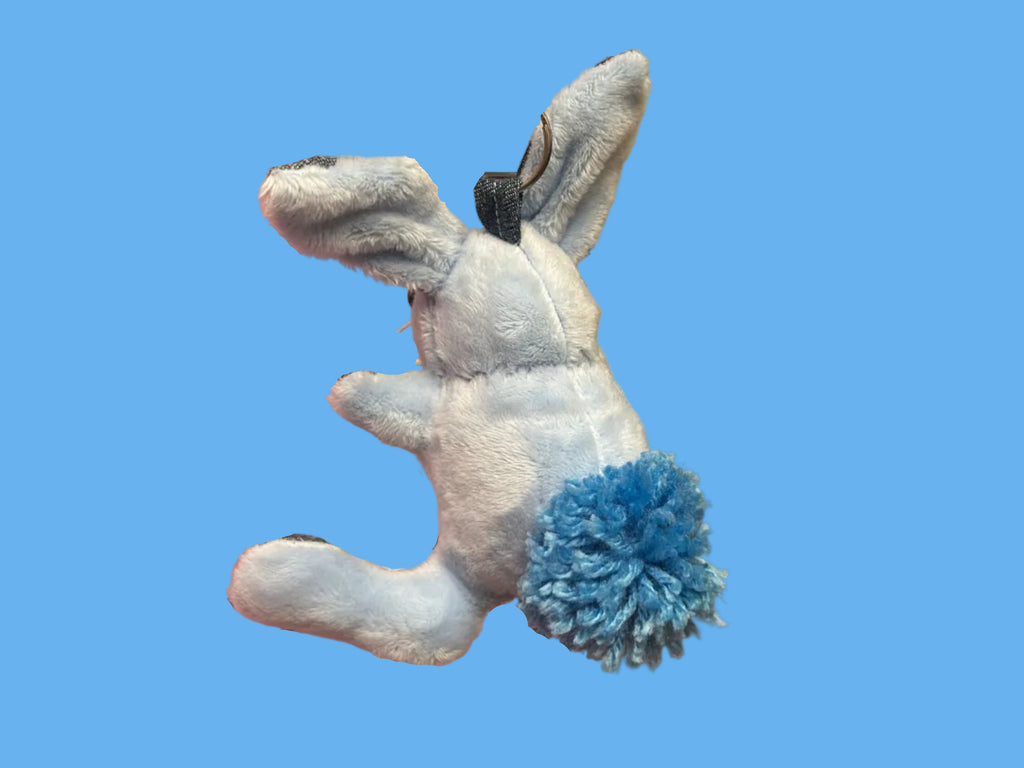 Embroidered Denim Bunny Keychain #2