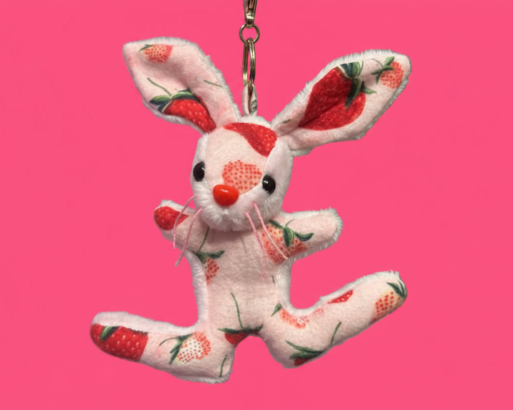 Strawberry Bunny Keychain