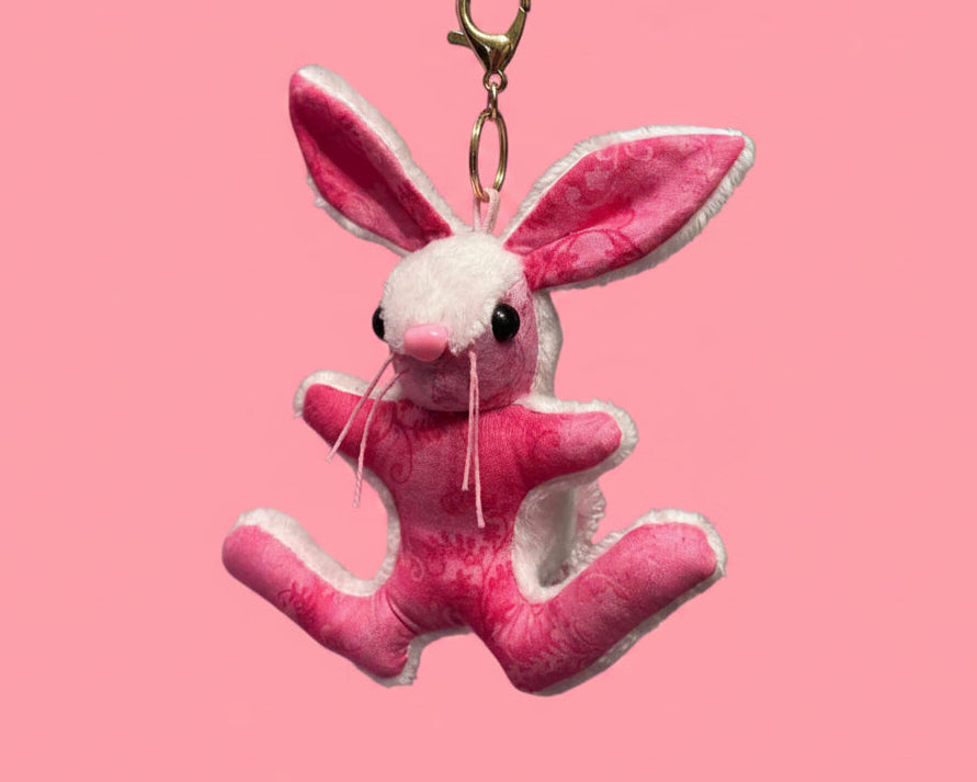 Hot Pink Bunny Keychain