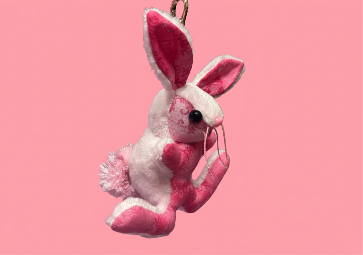 Hot Pink Bunny Keychain