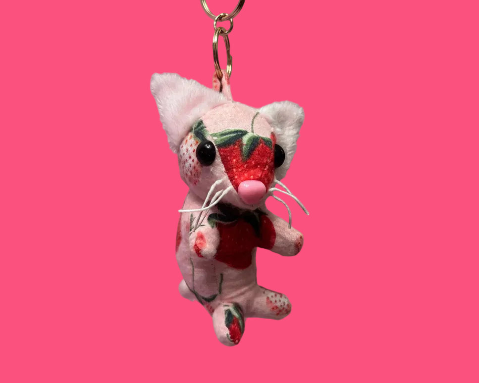 Strawberry Kitty Keychain