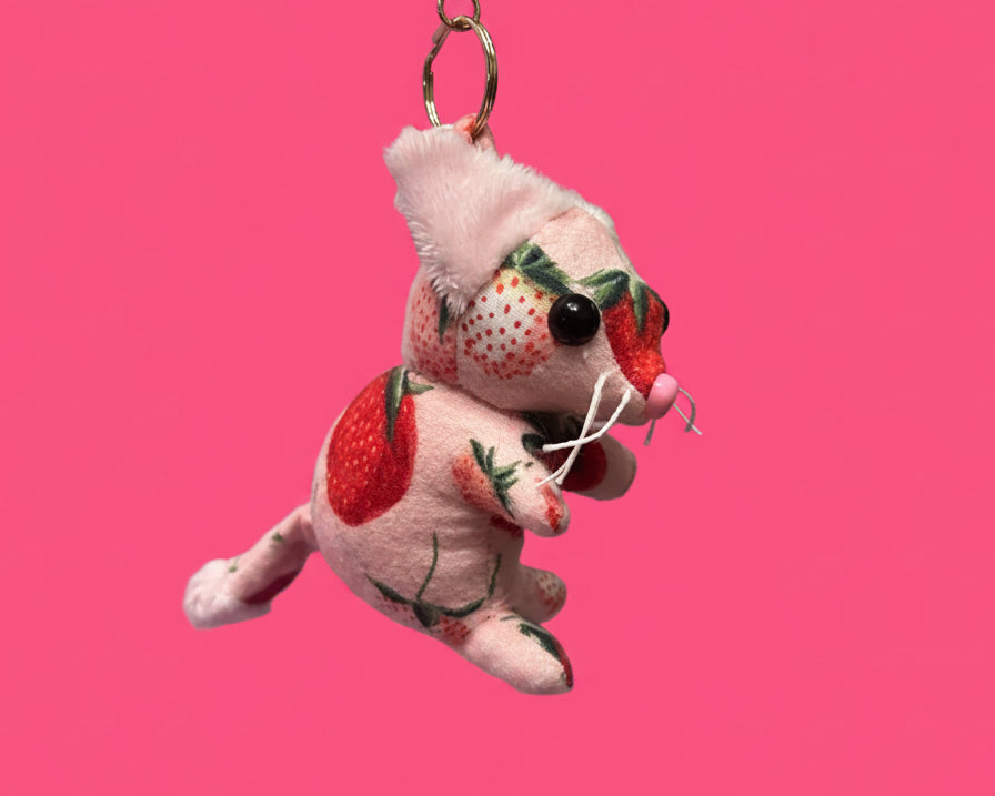 Strawberry Kitty Keychain