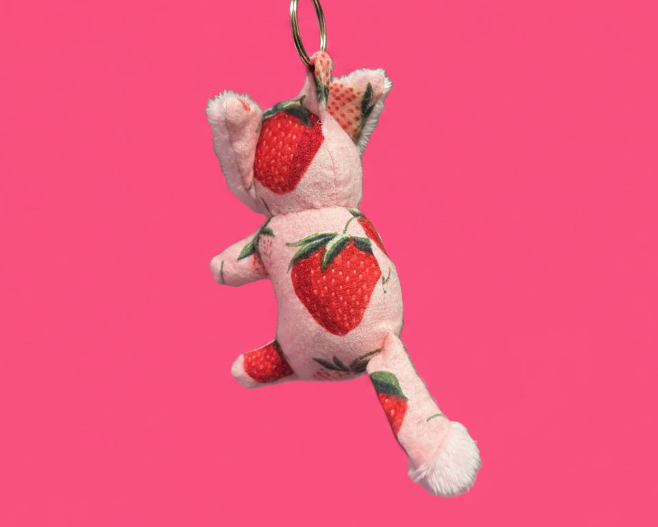 Strawberry Kitty Keychain