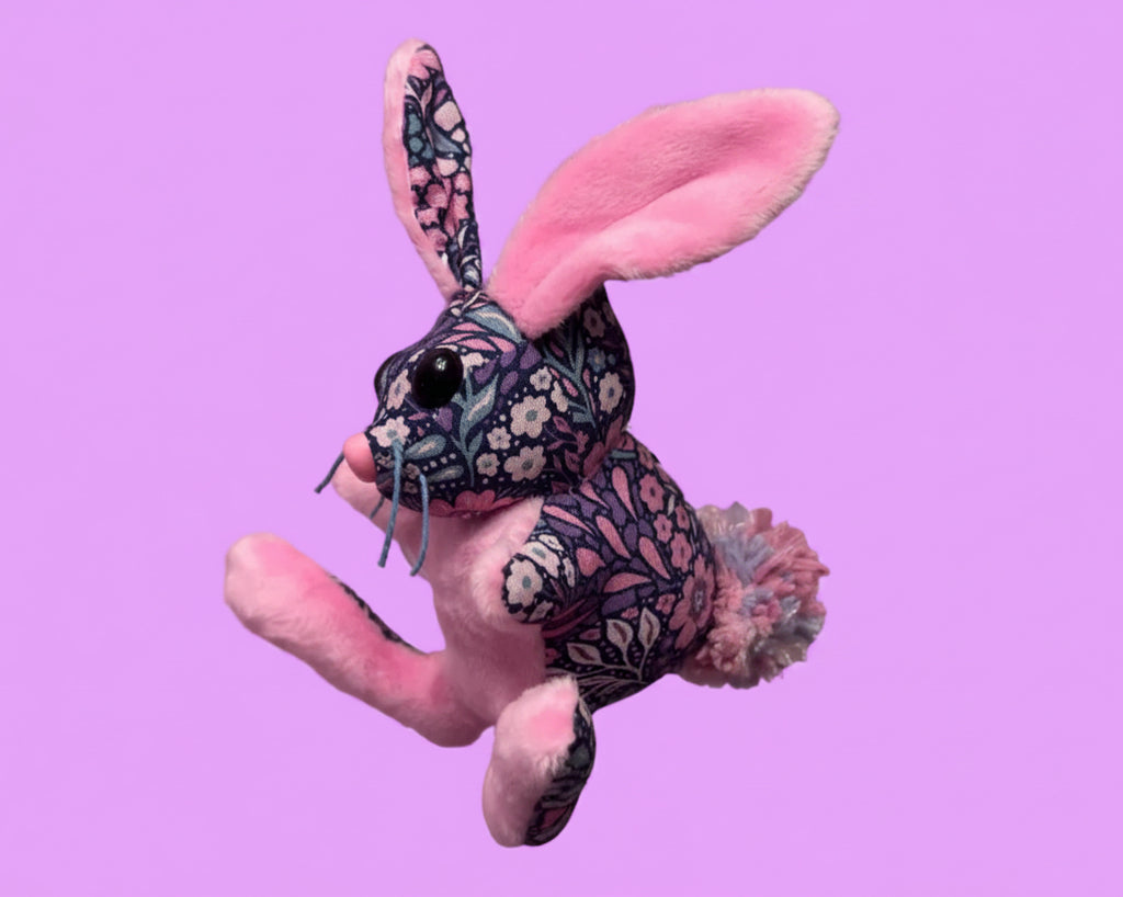 Floral Pink Bunny Keychain