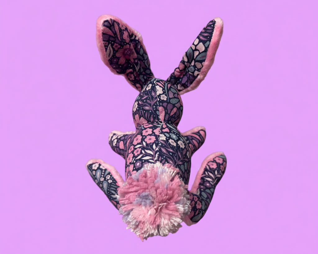 Floral Pink Bunny Keychain