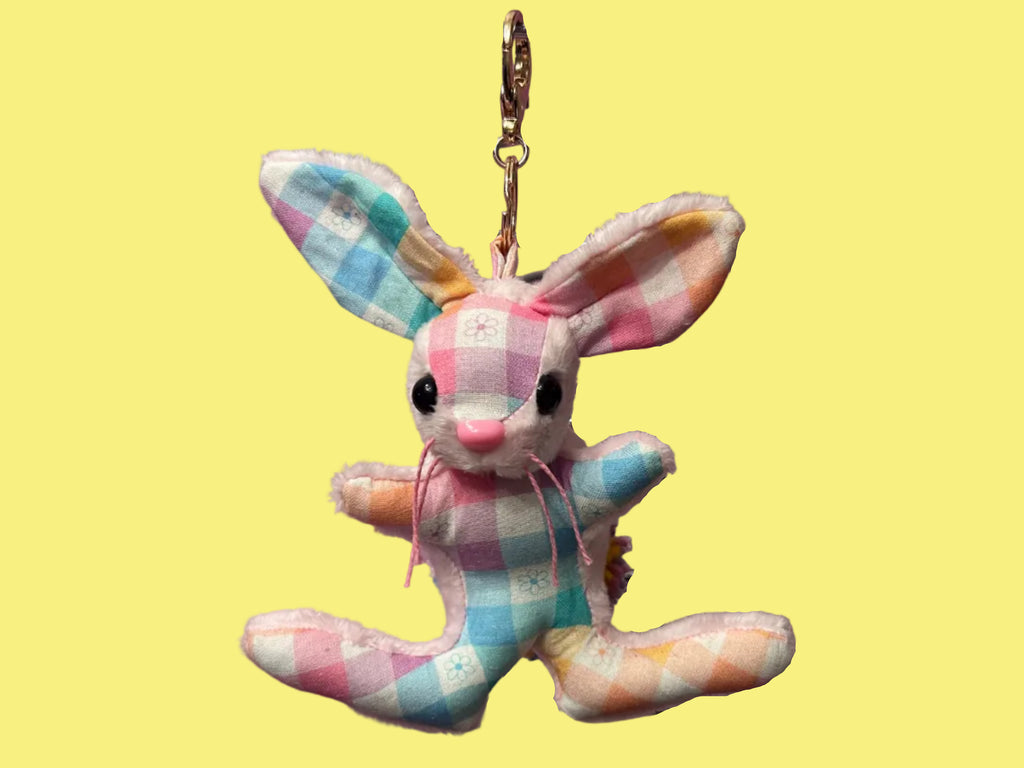 Pastel Rainbow Bunny Keychain