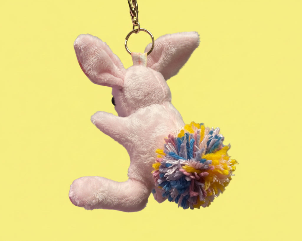 Pastel Rainbow Bunny Keychain