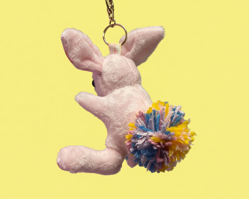 Pastel Rainbow Bunny Keychain