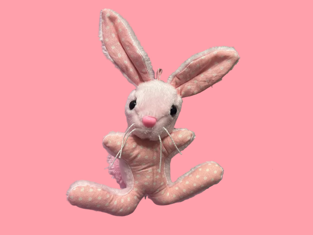 Pink Polka Dot Bunny Keychain