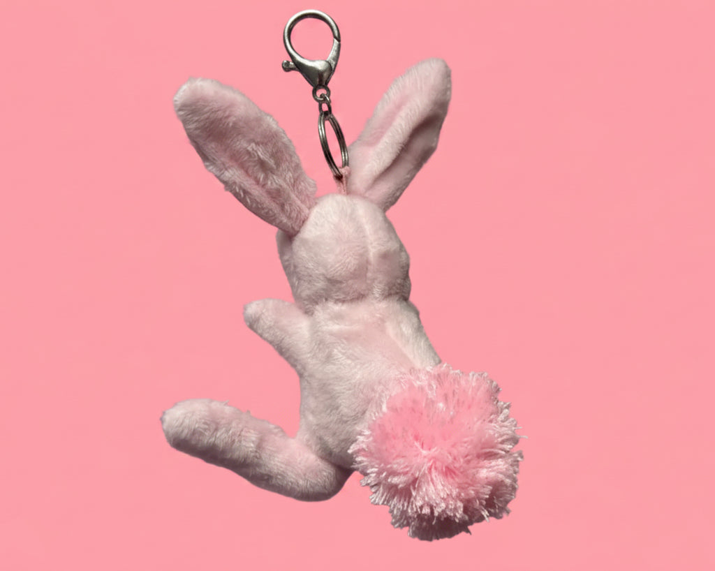Pink Polka Dot Bunny Keychain