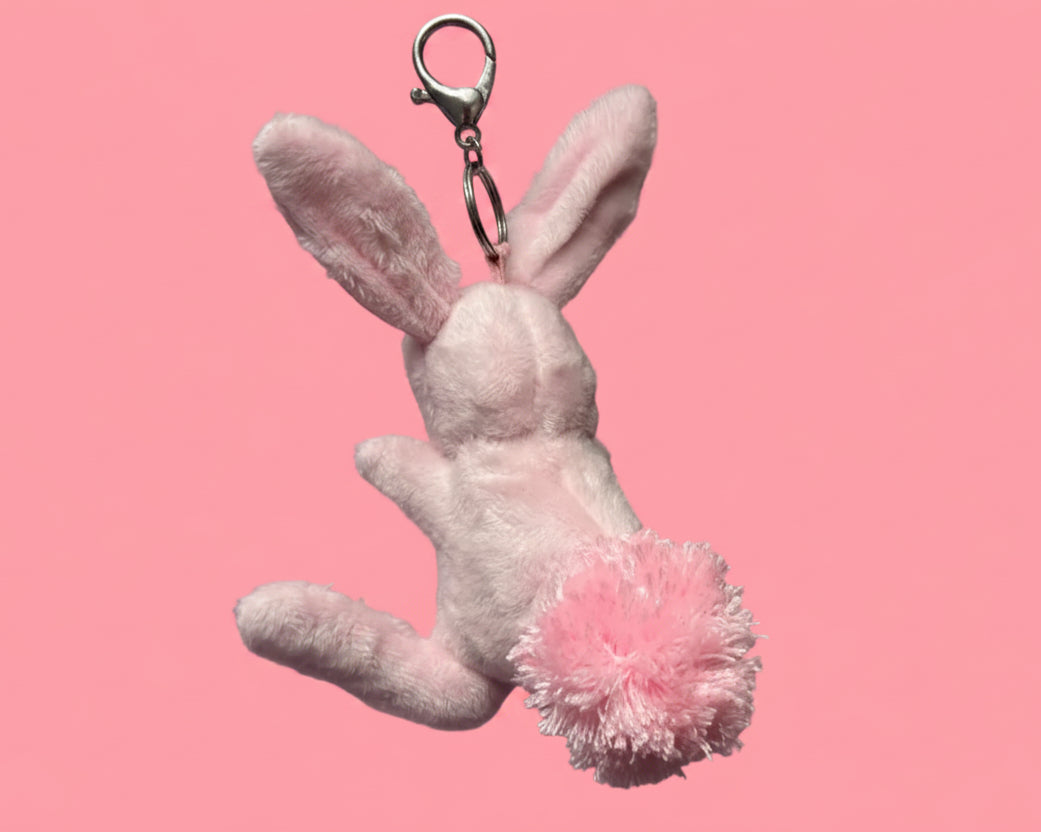 Pink Polka Dot Bunny Keychain