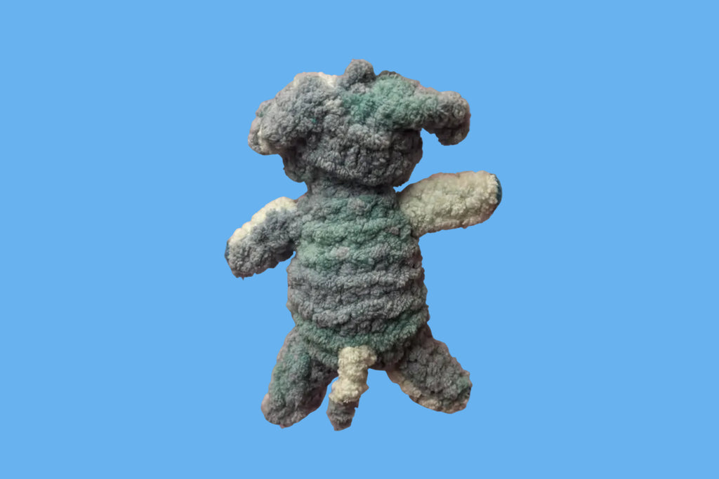 Knitted Blue Puppy Keychain